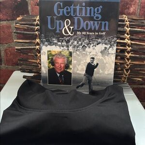 👛 (ANY 2/$30) Bundle PGA Golf Tour Black Long Sleeved Mock Turtleneck, Golf Book